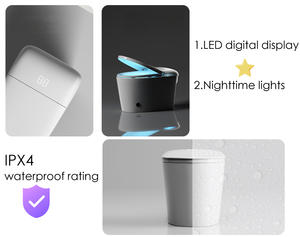 <span class=keywords><strong>WC</strong></span> intelligent LED de luxe, toilette sanitaire entièrement automatique avec capteur de chasse d'eau, couvercle rabattable, nettoyage des fesses, toilette intelligente monobloc - Product Image 6