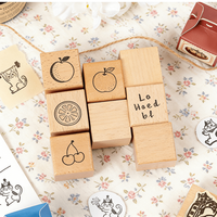 Tampon en bois personnalisé, design Kawaii de dessin animé, léger et portable, pour scrapbooking, journal, bricolage artistique et artisanat pour étudiants