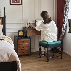 Eiffel Dressing <b>Table</b> <b>Vanity</b> With <b>Mirror</b> And Storage Drawers For Bedroom Adult Use Modern Minimalist Style - Product Image 2