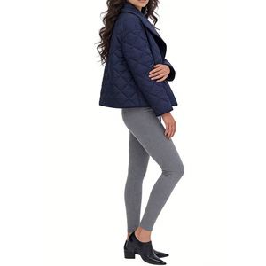 Veste enveloppe matelassée <span class=keywords><strong>bleu</strong></span> <span class=keywords><strong>marine</strong></span> pour femme - <span class=keywords><strong>Manteau</strong></span> matelassé surdimensionné à points de diamant avec ceinture à nouer Sehe Fashion - Product Image 2