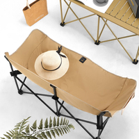 Ensemble de chaises de jardin pliantes doubles en fer modernes et de chaises de camping portables - Meubles d'extérieur imperméables faciles à transporter pour pique-nique
