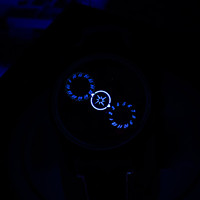 Montre mécanique automatique en cuir véritable personnalisée niche rotative planète bleue montres pour hommes étoiles en mouvement lumineuses