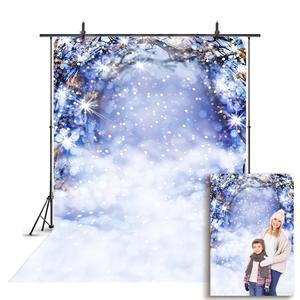 Fête de noël planche de bois flocons de neige branche de pin photographie décors arrière-plans Photo hiver Portrait Photophone - Product Image 5