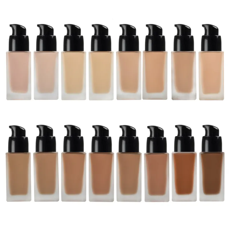 16 Color Full Coverage Private Label Waterproof Natural Makeup Liquid Foundation