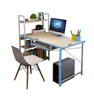 Bureau d'ordinateur à cadre métallique de conception moderne réglable Forever avec étagère extensible pour la maison ou le bureau