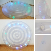 Lit flottant gonflable LED en PVC écologique avec oreiller intégré, certifié CE pour la plage et la piscine