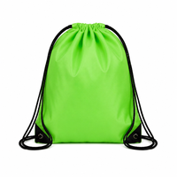 Sac à dos pliable en polyester imperméable avec cordon de serrage, vente en gros, logo personnalisé, léger, pour la gym, le sport, l'école, promotionnel