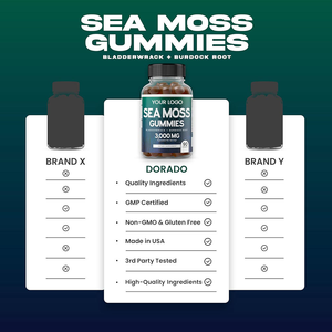 Fábrica de etiqueta privada, venta al por mayor, soporte inmunológico, suplemento antioxidante para la salud de belleza, gomitas de musgo marino, raíz de bardana para la piel - Product Image 4