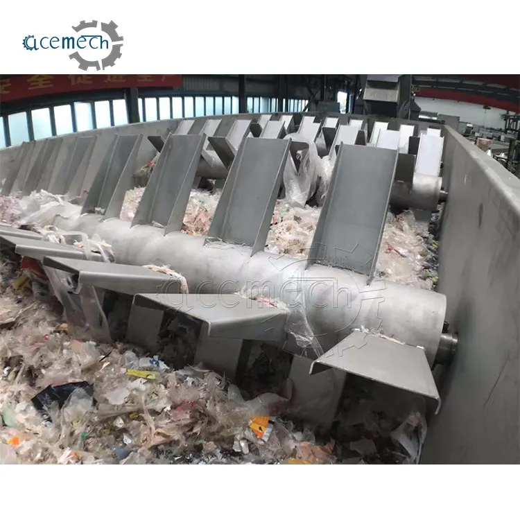 Línea de lavado de reciclaje de plástico de 500 KG/h para copos de botellas de PP PE PET