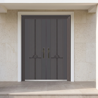 Porte d'entrée principale battante en acier postmoderne personnalisée, sécurisée, pour villa, maison, résidence, anti-effraction