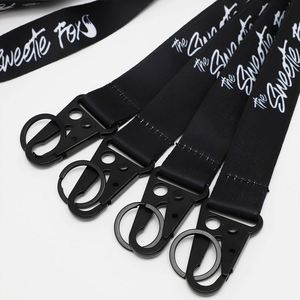 Streetwear Style Graffiti Print <b>Lanyard</b> with Black Tactical HK Clip Heavy Duty <b>Polyester</b> Neck Strap Keychain for Badge Holder - Product Image 2