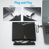 Drive DVD Eksternal 7-In-1 USB 3.0 Tipe-c CD DVD Burner Writer Drive Portabel Pembaca Kartu SD/TF untuk Laptop Desktop Windows MacOS