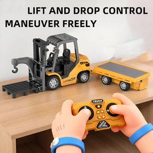 AiJH Mini Excavadora RC <span class=keywords><strong>de</strong></span> 2.4Ghz, Camión Volquete RC <span class=keywords><strong>de</strong></span> Aleación con Acción <span class=keywords><strong>de</strong></span> Horquilla, Camión <span class=keywords><strong>de</strong></span> Construcción con Control Remoto, Juguetes RC 3 en 1 con Función <span class=keywords><strong>de</strong></span> Montacargas - Product Image 3