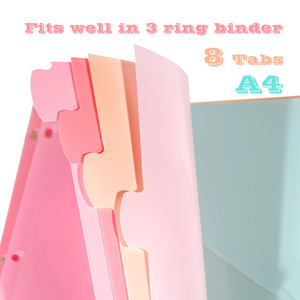 Sản phẩm lưu Trữ Màu ba lỗ mới sáng tạo trang chỉ mục phân loại Macaron Túi bảo vệ tài liệu màu - Product Image 3