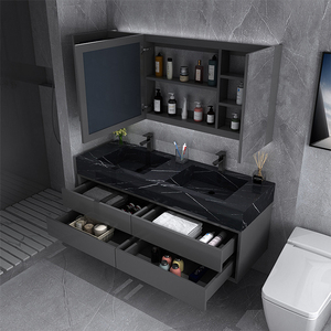 Luxury Double Sink Basin Bathroom Vanity Cabinet Home Center Bathroom Cabinet Set