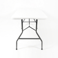 Table d'extérieur pliante en plastique de haute qualité de 6 pieds/8 pieds, chaises de fête, mariage, jardin, événements, table d'extérieur pliable en plastique HDPE