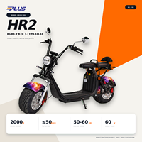 Scooter électrique Citycoco EEC COC pour adultes, 2000W, 60V, 12Ah, 20Ah, batterie amovible, 45 km/h, pneus larges, cyclomoteur électrique, autonomie 50-60 km