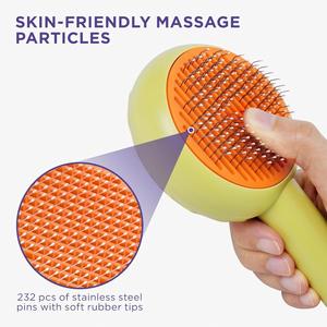Brosse de toilettage pour animaux de compagnie, pour chats et chiens, brosse autonettoyante pour éliminer les nids de poussière, les nœuds et les poils morts, pour poils courts ou longs - Product Image 5