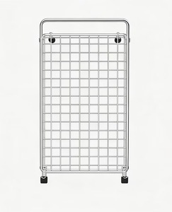 Chariot à linge en métal avec panier amovible, chariot utilitaire robuste pour la maison et la salle de bain - Product Image 5