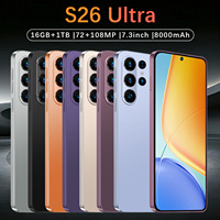 Smartphone S26 Ultra 5G Android 15 Écran LCD 7,3 pouces 120Hz 16 Go de RAM 1 To de ROM Appareil photo 108MP Batterie 8000 mAh