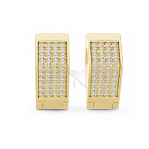 Pendientes Huggie de Plata 925 con Diamantes Naturales Multirrango en Pavé, Joyería Fina Elegante y Minimalista, Perfectos - Product Image 1