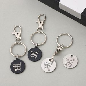 <b>Custom</b> Logo Supermarket Shopping Cart Chip Trolley Token Coin Keychain Metal Keyring - Product Image 6