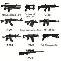 Ensemble d'accessoires de scène militaire de la Seconde Guerre mondiale à assembler : armes, casques, barrières, parachutes, chiens, pièces d'armes – Cadeau pour fans de scènes historiques à construire soi-même