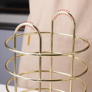 Support de rangement moderne doré pour ustensiles de cuisine, panier de rangement en maille de fer pour capsules de café, couteaux, fourchettes et cuillères - Product Image 4