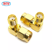 Pasokan Pabrik Grosir Konektor Adaptor RF SMA Male Plug ke SMA Female Jack Adaptor Sudut Kanan 90 Derajat Konverter Adaptor