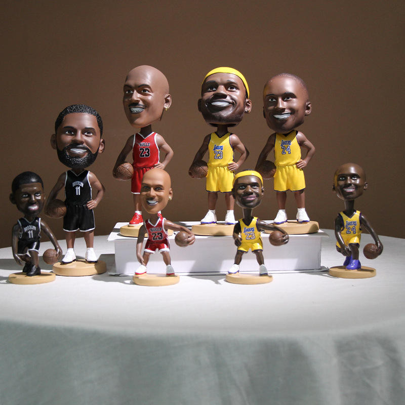 NBA Basketball Star Player 23 Bobblehead Figurine kustom dekorasi mobil Interior aksesoris Resin Knick-Knack untuk penggunaan rumah