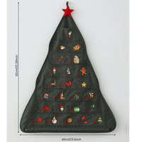 Weihnachtskalender Countdown 24 Tage Taschen Weihnachtsmann Baum Leinwand für Neujahrsgeschenk Stoff-Organizer Festliche Feiertagsdekoration
