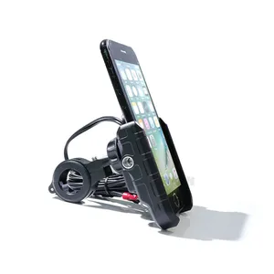 Nouveau Style de haute qualité 12-24V QC3.0 chargeur rapide USB moto chargeur d'alimentation prise moto support de téléphone