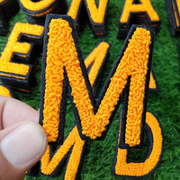 Serviette numérique ordinateur brodé Servicers lettres personnalisées nom Logo Chenille patchs de broderie pour vêtements