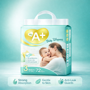 Popok Bayi Sekali Pakai, Lembut, Antialergi, Daya Serap Tinggi, Kapas, OEM, Produsen Pabrik Merek Kustom, Sampel Gratis - Product Image 1