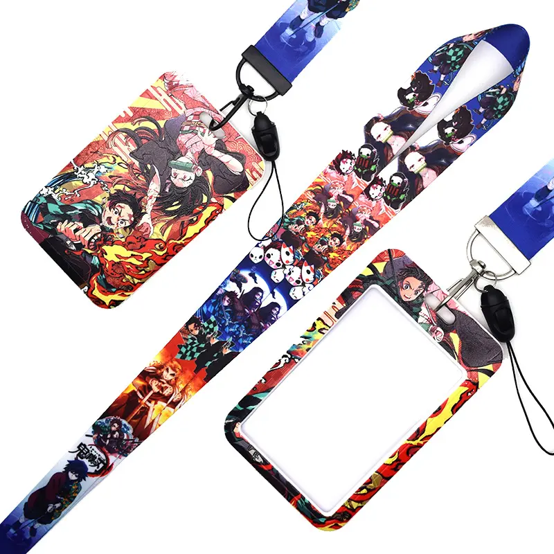 Xm Anime Demon Slayer Print Sleutelhanger Linttoetsen Id Kaart Telefoonriemen Opknoping Touw Lariat Studenten Badge Houder Aangepaste Lanyards