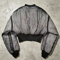 Blouson Bomber Rétro Vintage Personnalisé OEM de Haute Qualité en Nylon Lavé, Style Course, Court, Zippé pour Homme