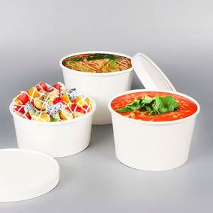 Eco-Friendly Kraft Paper Salad Bowl for Supermarket Takeaway Food Packaging Offset Printing Surface - Product Image 1
