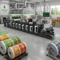 Presse flexographique à 8 couleurs de type manchon pour l'impression couleur haute vitesse de films plastiques laminés pour aliments surgelés