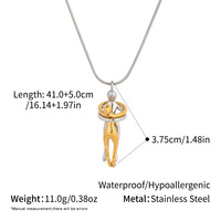 Collier à pendentif personnalisé Collier chaîne serpent Collier en acier inoxydable plaqué or PVD pour couple