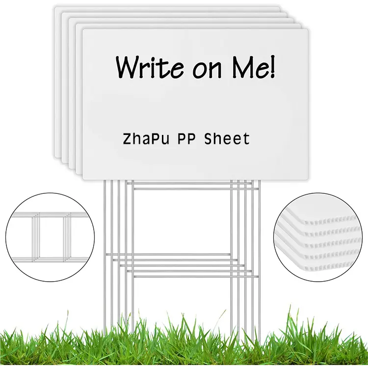พลาสติกป้ายคณะกรรมการร่องลานอัด PP ป้ายสนามหญ้าลูกฟูกแผ่นพลาสติกสิ่งแวดล้อมโพรพิลีนโจรสัญญาณ