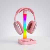 Soporte para Auriculares con Luz RGB, Lámpara de Escritorio LED Táctil Regulable, Soporte Multifuncional para Teléfono, Organizador de Escritorio, Soporte para Gamers de PC