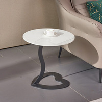 Nordischer Stil Modernes Industriedesign Beistelltisch Marmor Eck-Beistelltisch Metall Großhandel Schiefer-Marmor Eck-Kaffeetisch