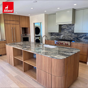 Gabinete de Cocina Alland Rift de Madera Maciza de Roble Blanco Aserrado con Chapa de Madera Gruesa Estilo Japandi, Apto <span class=keywords><strong>para</strong></span> Microondas y <span class=keywords><strong>Horno</strong></span> Tostador, con Cajones - Product Image 4