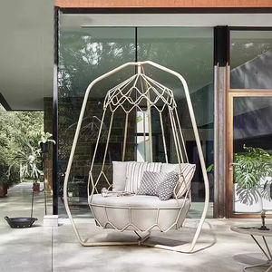 Fauteuil <span class=keywords><strong>suspendu</strong></span> en métal, design simple et moderne, pour extérieur et intérieur, type <span class=keywords><strong>nid</strong></span> d'oiseau ou berceau, idéal pour cour, chambre, salon, villa, ou comme canapé. - Product Image 5