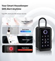 Caja de Seguridad para Llaves Tuya Antirrobo, Montada en Pared, con Cerradura de Combinación y Contraseña, para Oficina, Hogar, Uso en Exteriores, Puerta de Madera