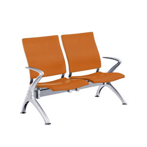 Chaise d'attente Foshan 1 2 3 4 5 places, cadre en acier métallique, cuir PU pour salle d'attente de bureau, banque, gare, bus, réception, USB - Product Image 1
