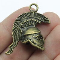 Breloque Casque Spartan à Crête 36x28x14mm en Alliage de Zinc Argent Vieilli pour Cadeaux de Fans d'Histoire Ancienne