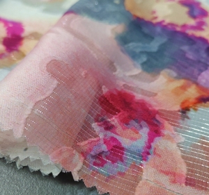 Không Có <span class=keywords><strong>Moq</strong></span> 100% Polyester Vải Hoa Voan Vải Với Kỹ Thuật Số Dệt In Ấn Dệt Hàng May Mặc Cô Gái Voan Vải Lụa - Product Image 2