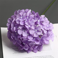Bunga Hydrangea Sutra Buatan Besar Warna Putih Burgundy Tangkai Panjang Tunggal untuk Dekorasi Rumah, Pernikahan, dan Perlengkapan Fotografi