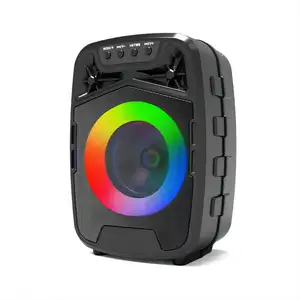 Altavoces Bluetooth portátiles de 4 pulgadas, caja de altavoz BT inalámbrica para fiestas, FM con Radio, micrófono, luz RGB, 1 unidad